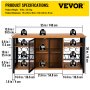 VEVOR Credenza Bar Industriale da 140 x 34,5 x 76,2 cm Mobiletto a Stile Industriale da Bar con Portabicchieri, Credenza da Bar con 2 Ante Utilizzo per Soggiorno, Cucina, Camera da Letto, Studio, ecc.