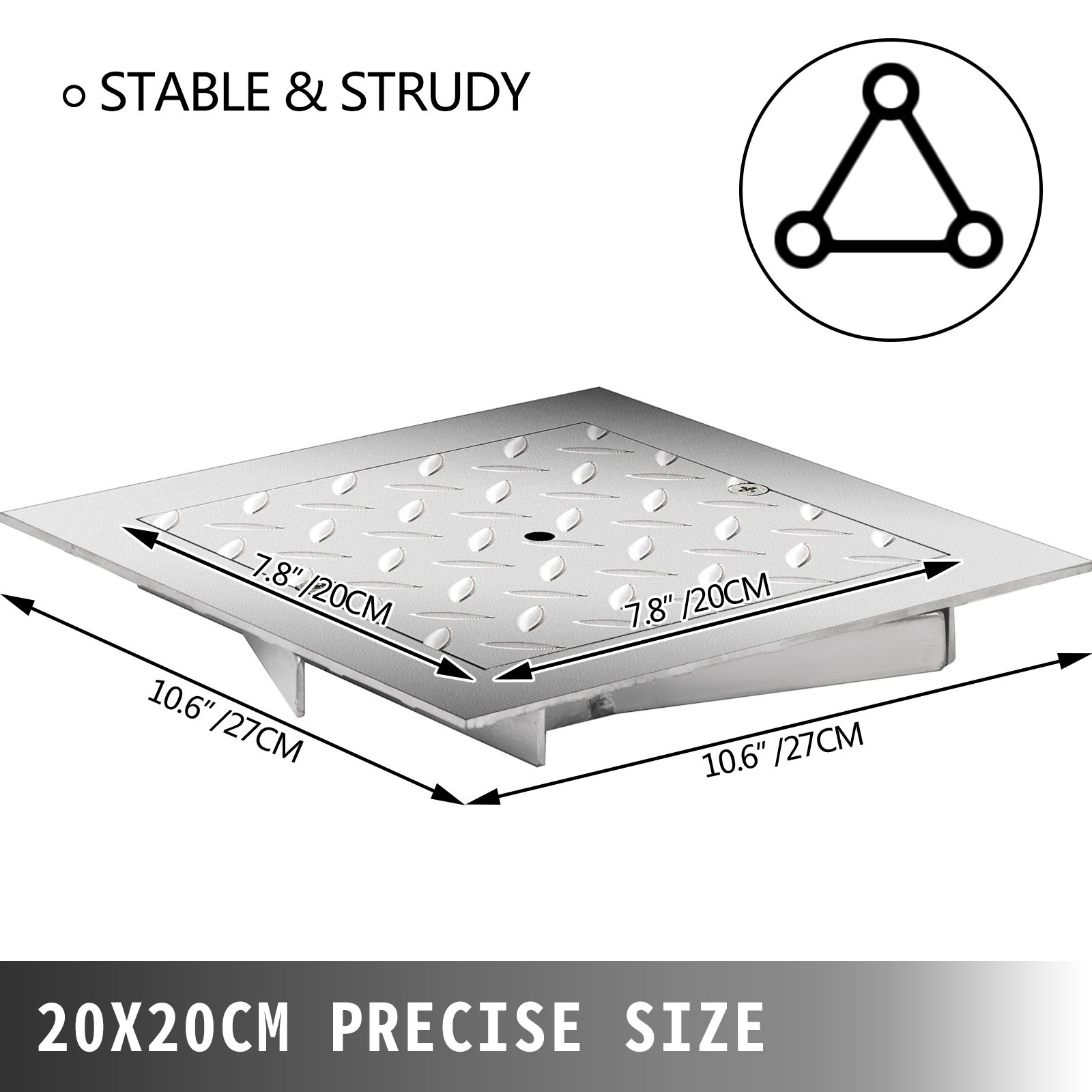 Vevor Chiusino Pozzetto 20x20 Cm Coperchio In Lamiera Zincata Per Barca E Nave