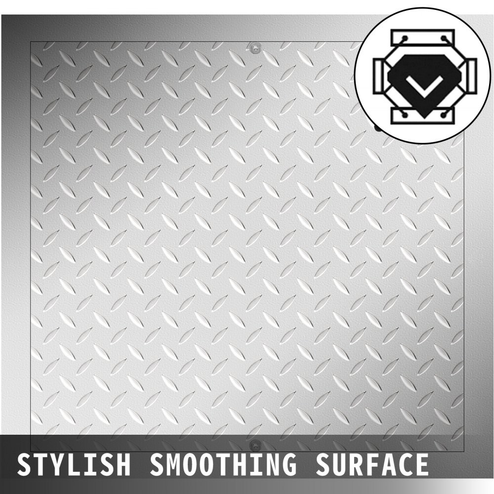 VEVOR Chiusino da Incasso Pozzetto, Coperchio in Acciaio Verniciato a Ppolvere, 50x50 cm, Pozzetto Giardino in Lamiera, 2 Viti, per Apertura Drenaggio su Nave Stazione di Pompaggio o Parcheggio