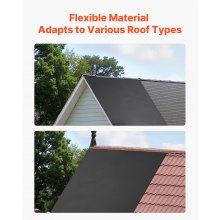 VEVOR Copertura in Rotoli, Copertura in Gomma EPDM, Lunga Durata e Resistente alle Intemperie, Resiste a Temperature Rigide, Installazione Flessibile, Sottofondo per Tetti, 4,572 x 4,572 m