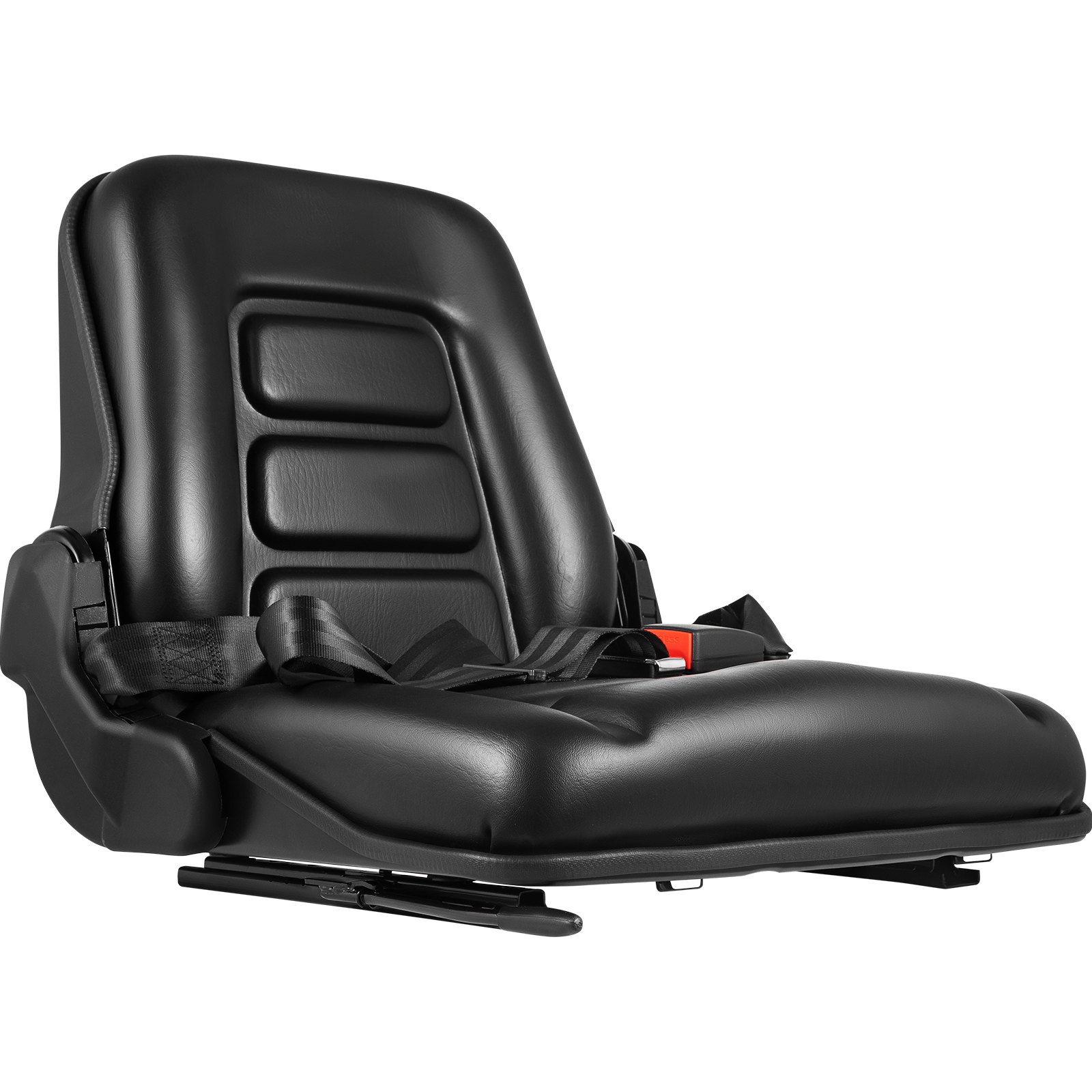 VEVOR Sedile per Carrello Elevatore Hacus con Schienale Alto, Sedile per Tosaerba Materiale in PVC a Colore Nero, Sedile Utilizzo per Falciatrici, Escavatori, Pale Gommate, Apripista, Terne, Trattori