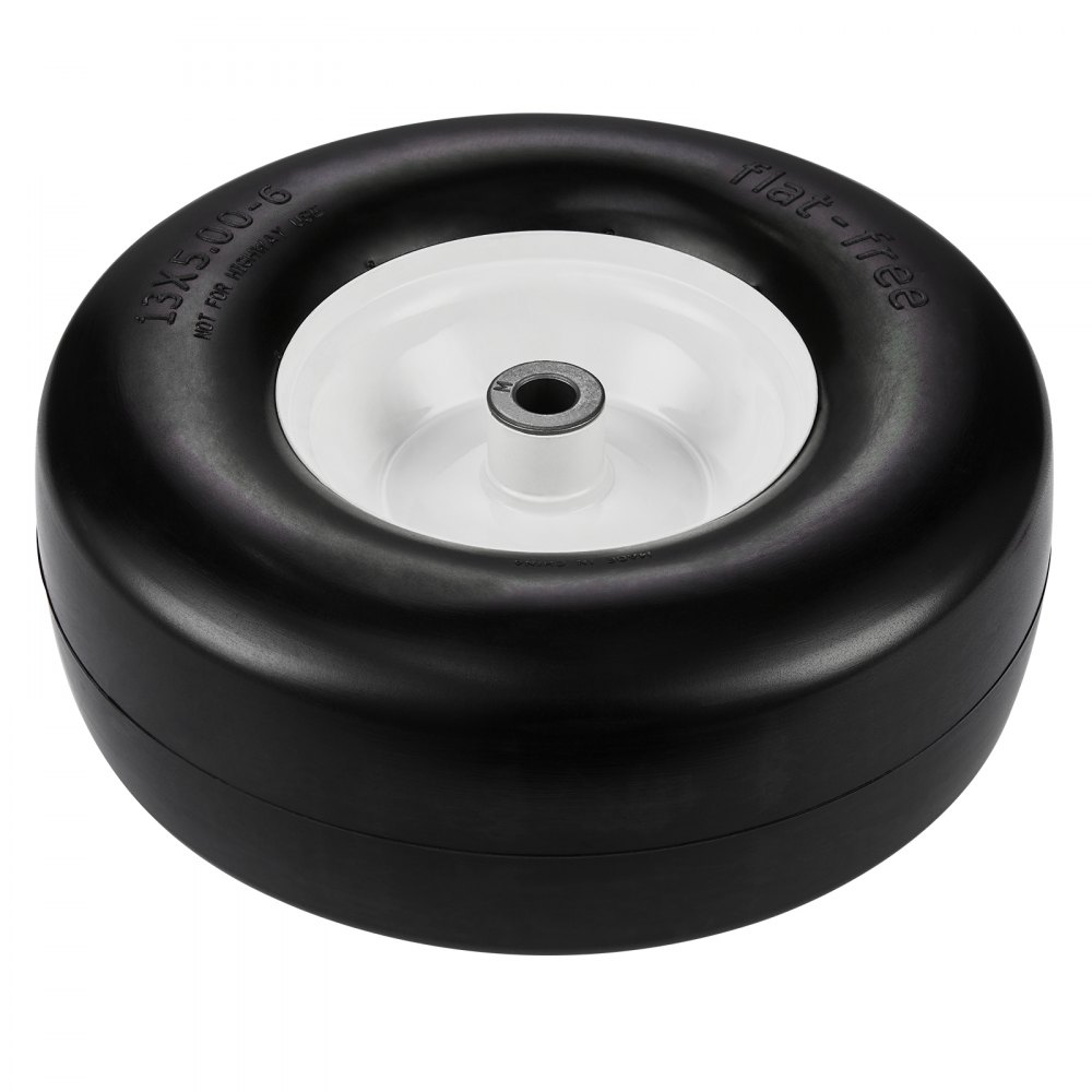 VEVOR Pneumatici per Tosaerba, Pneumatici per Trattori Tubeless da 13x5-6", Pneumatici in PU Antiforatura, Mozzo centrato da 3,25-5,9", Adattatore da 20 Pezzi per Trattori Tosaerba