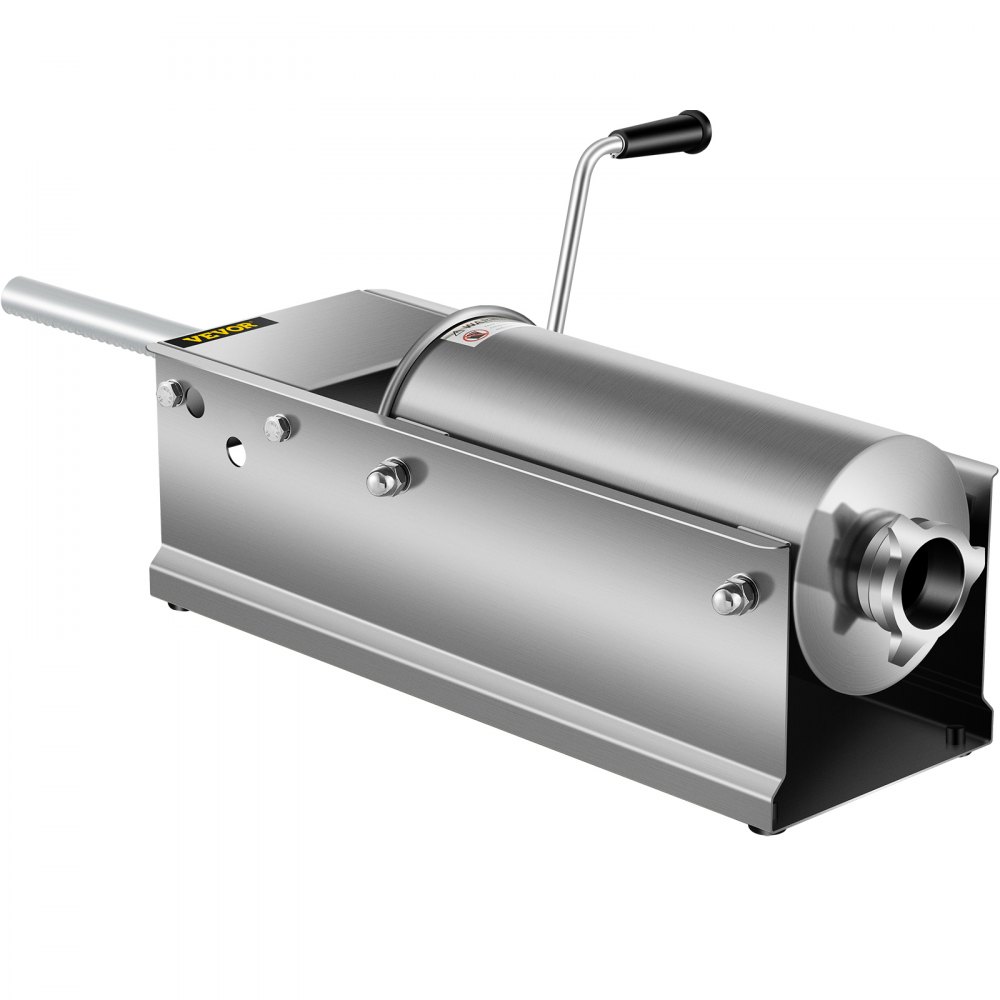 VEVOR Insaccatrice per Salsicce Orizzontale Manuale 5L in Acciaio Inox, Macchina Riempitrice 5L Orizzontale per Salsiccia Salumi da Tavolo Manuale Uso Commerciale Casalingo, Riempitrice di Salsicce