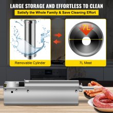 VEVOR Insaccatrice per Salsicce Orizzontale Manuale 7L in Acciaio Inox, Macchina Riempitrice 7L Orizzontale per Salsiccia Salumi da Tavolo Manuale Uso Commerciale Casalingo, Riempitrice di Salsicce