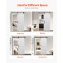 VEVOR Porta Scorrevole 762 x 2134 mm Pannello in MDF, Kit per Porta Scorrevole con Ferramenta Guida Telaio a H, Porta da Casa Divisorio Spazio per Soggiorno Bagno Camera da Letto, Bianco
