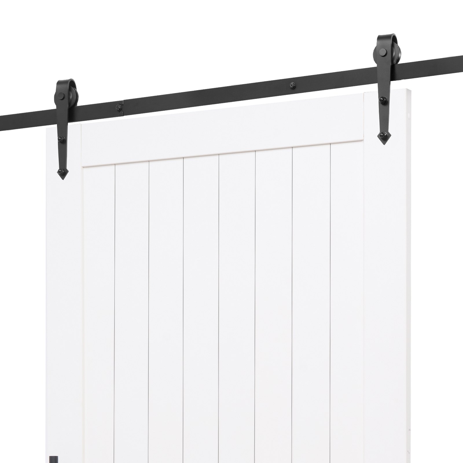 VEVOR Porta Scorrevole 1067 x 2134 mm Pannello in MDF, Kit per Porta Scorrevole con Ferramenta Guida Telaio a H, Porta da Casa Divisorio Spazio per Soggiorno Bagno Camera da Letto, Bianco