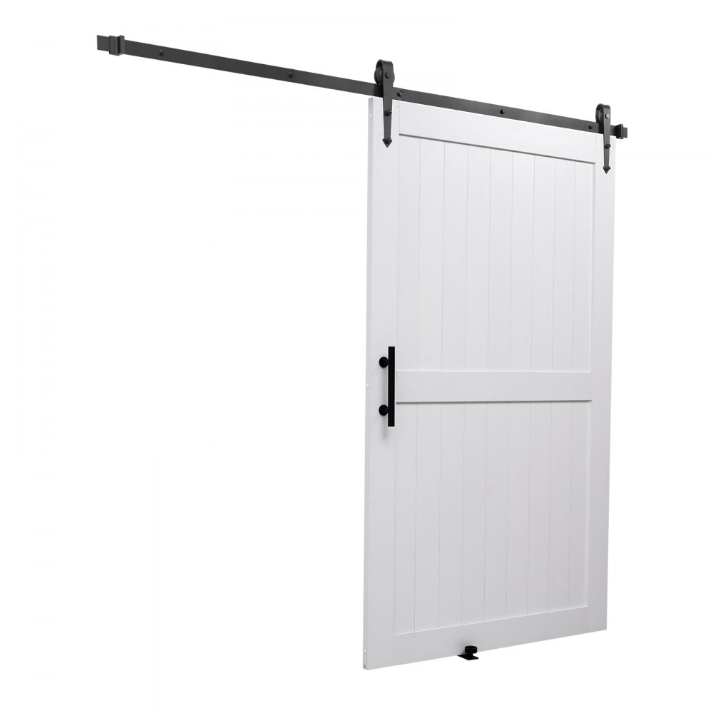 VEVOR Sliding Barn Door, 1219 x 2134mm, High-Strength MDF Panel, Barn Door with Hardware Kit, Water-Proof PVC Surface, Easy to Install, H-Frame, Smoothly and Quietly Sliding for Living Room, Bathroom