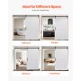 VEVOR Porta Scorrevole 1219 x 2134 mm Pannello in MDF, Kit per Porta Scorrevole con Ferramenta Guida Telaio a H, Porta da Casa Divisorio Spazio per Soggiorno Bagno Camera da Letto, Bianco