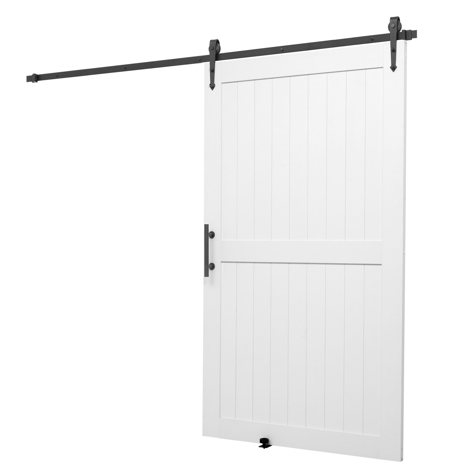 VEVOR Porta Scorrevole 1219 x 2134 mm Pannello in MDF, Kit per Porta Scorrevole con Ferramenta Guida Telaio a H, Porta da Casa Divisorio Spazio per Soggiorno Bagno Camera da Letto, Bianco