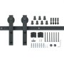 VEVOR Kit Ferramenta per Porta Scorrevole 244 cm Binario per Porta da Fienile Singola Larghezza 1,12-1,32 m Spessore 32-45 mm Carico 150kg Puleggia Silenziosa Ganci Forma J per Casa Fattoria Granaio