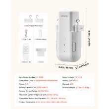 VEVOR Apri Tenda Automatico Controllo APP Telecomando Intelligente Apri Tenda Elettrico, Compatibile con Alexa e Google Home, con Modalità Silenziosa e Timer, per Binario a U/I