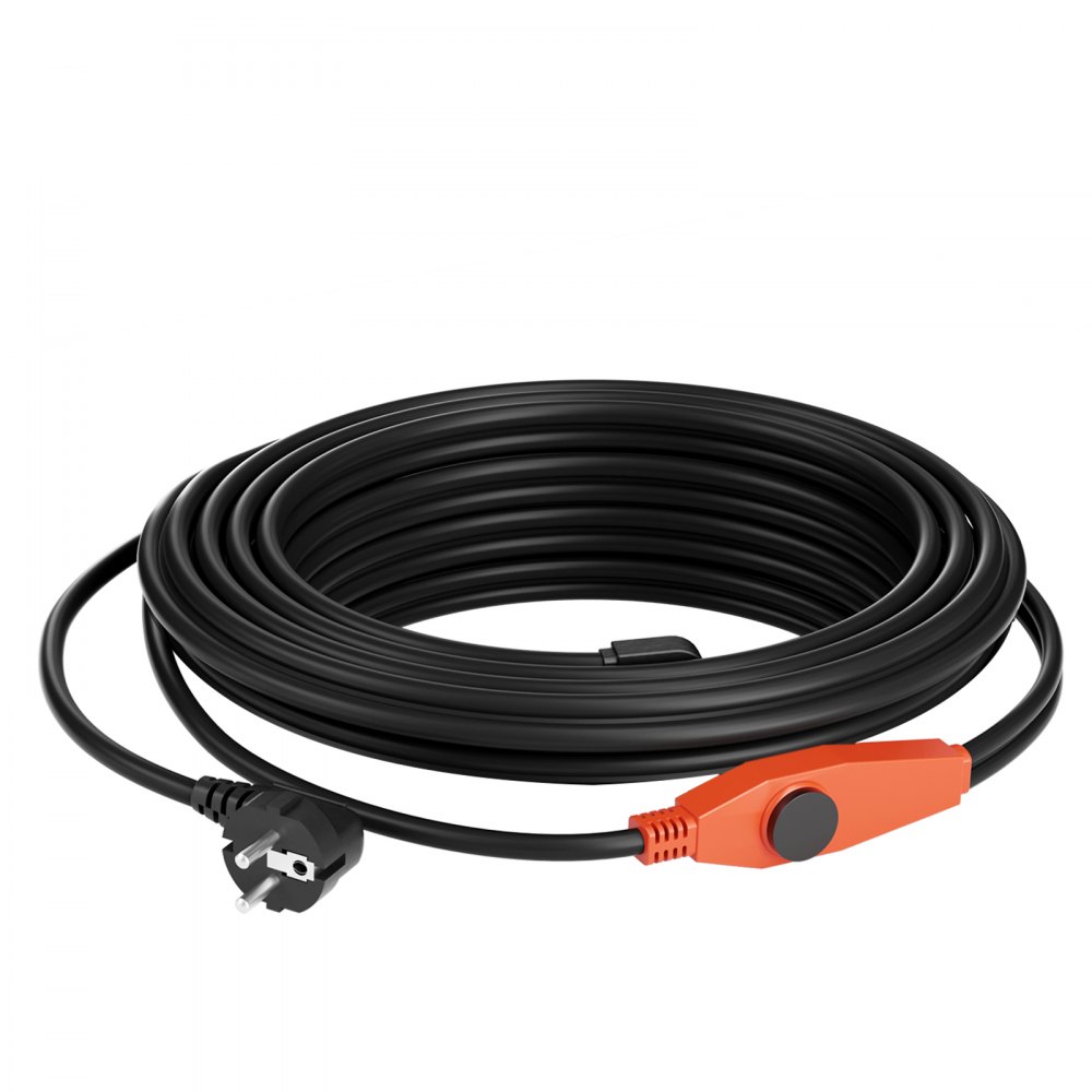 VEVOR Cavo Riscaldante per Tubi Lunghezza da 9m 23 W/m per Tubi con Termostato Integrato, Cavo Riscaldante per Tubi dell'Acqua Protezione Tubi in PVC, Tubi in Metallo e Plastica dal Congelamento