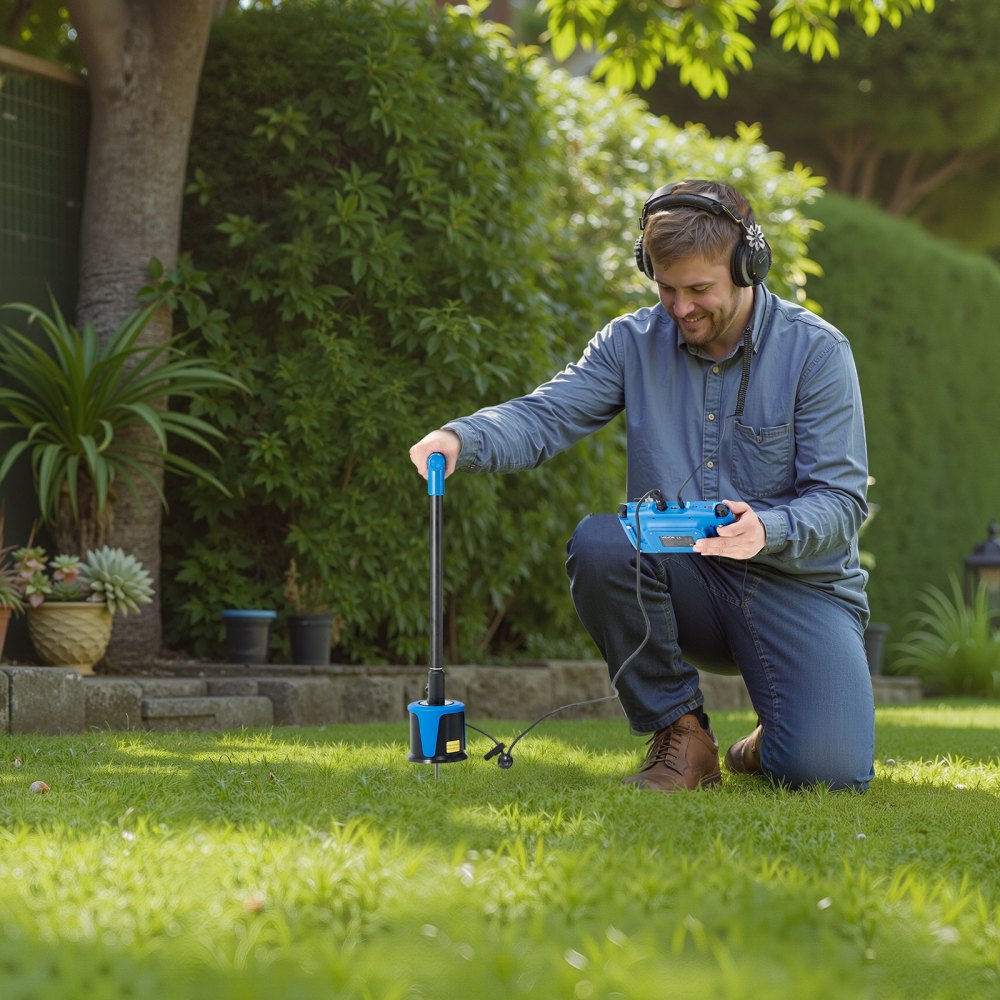 VEVOR Rilevatore di Perdite d'Acqua per Tubi, 1Hz-10000Hz, localizzatore di Perdite Touchscreen per Tubature Sotterranee da 5 m, con Sensore Centrale, 3 Aste di Ascolto, Cuffie e Custodia