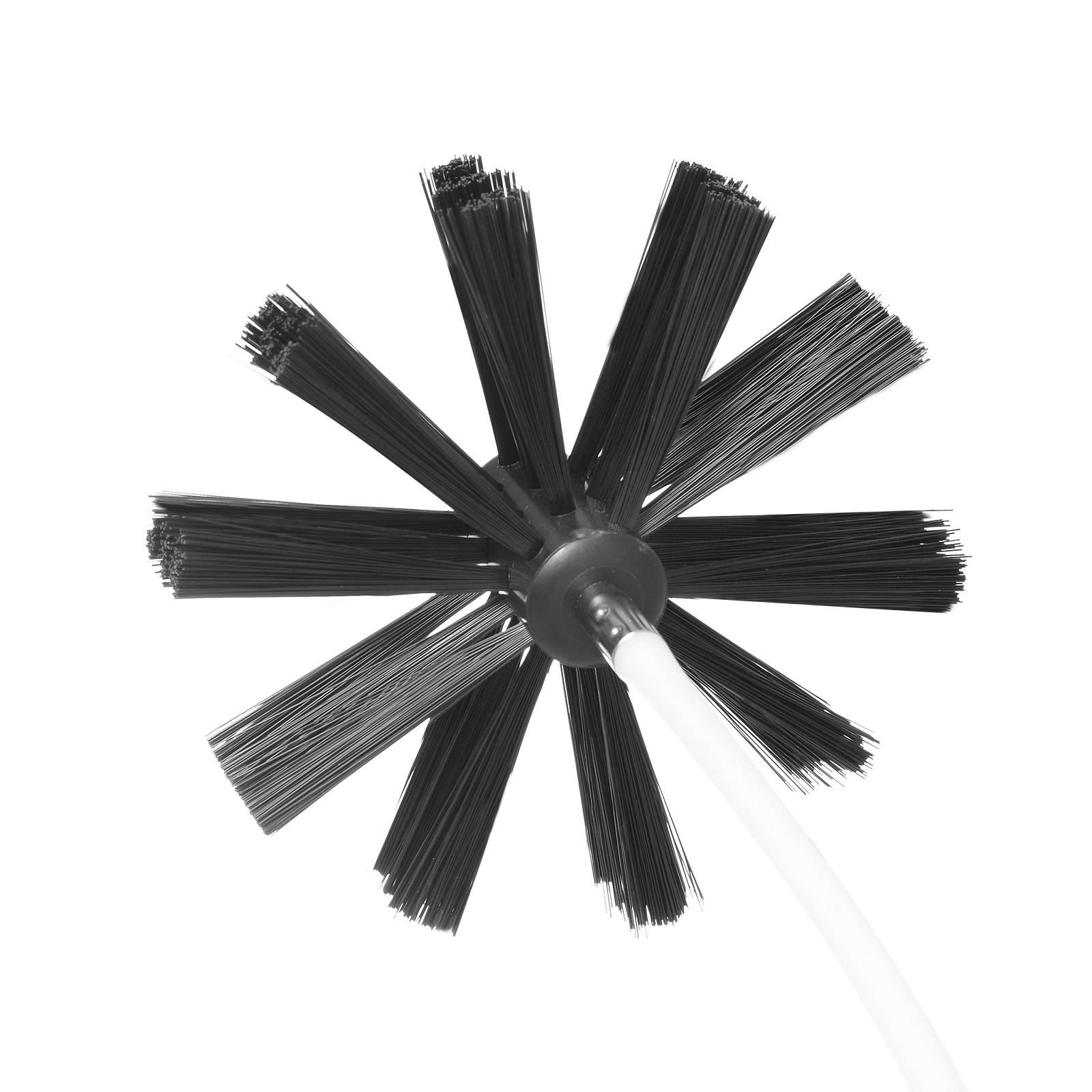 VEVOR Kit di Spazzacamino per Pulizia di Camino Tubo Lunghezza max. 12,2m Estensibile, Spazzola per Pulire Canna Fumaria Condotto dell'Asciugatrice, Kit di Spazzola da Pulire Condotto 3 Testine Nylon