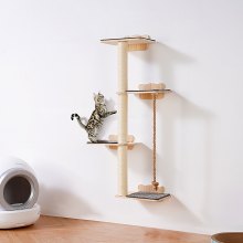 VEVOR Mensole per Gatti a Parete con Piattaforma Albero per Gatti per Giocare