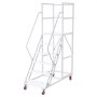 VEVOR Scala Mobile a 6 Gradini per Magazzino, Antiscivolo, Portata 500 kg, Struttura in acciaio legato con corrimano, gradini antiscivolo e ruote bloccabili, ideale per garage, biblioteche e fabbriche