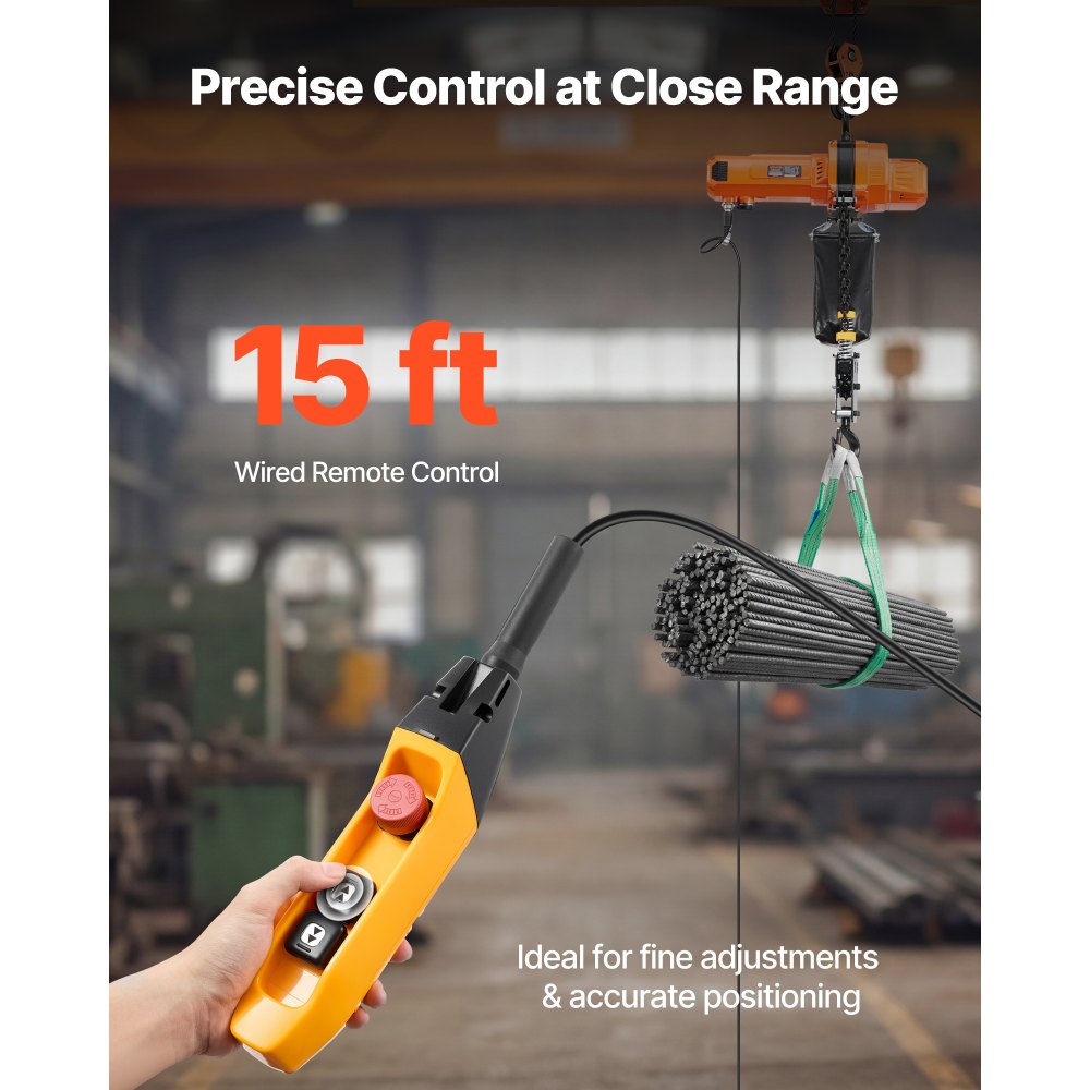 VEVOR Paranco Elettrico a Catena Capacità Carico max 1000 kg, Paranco Elettrico a Catena Doppia Altezza Sollevamento 6 m, Verricello Elettrico per Magazzino Garage Fabbrica Monofase 230 V