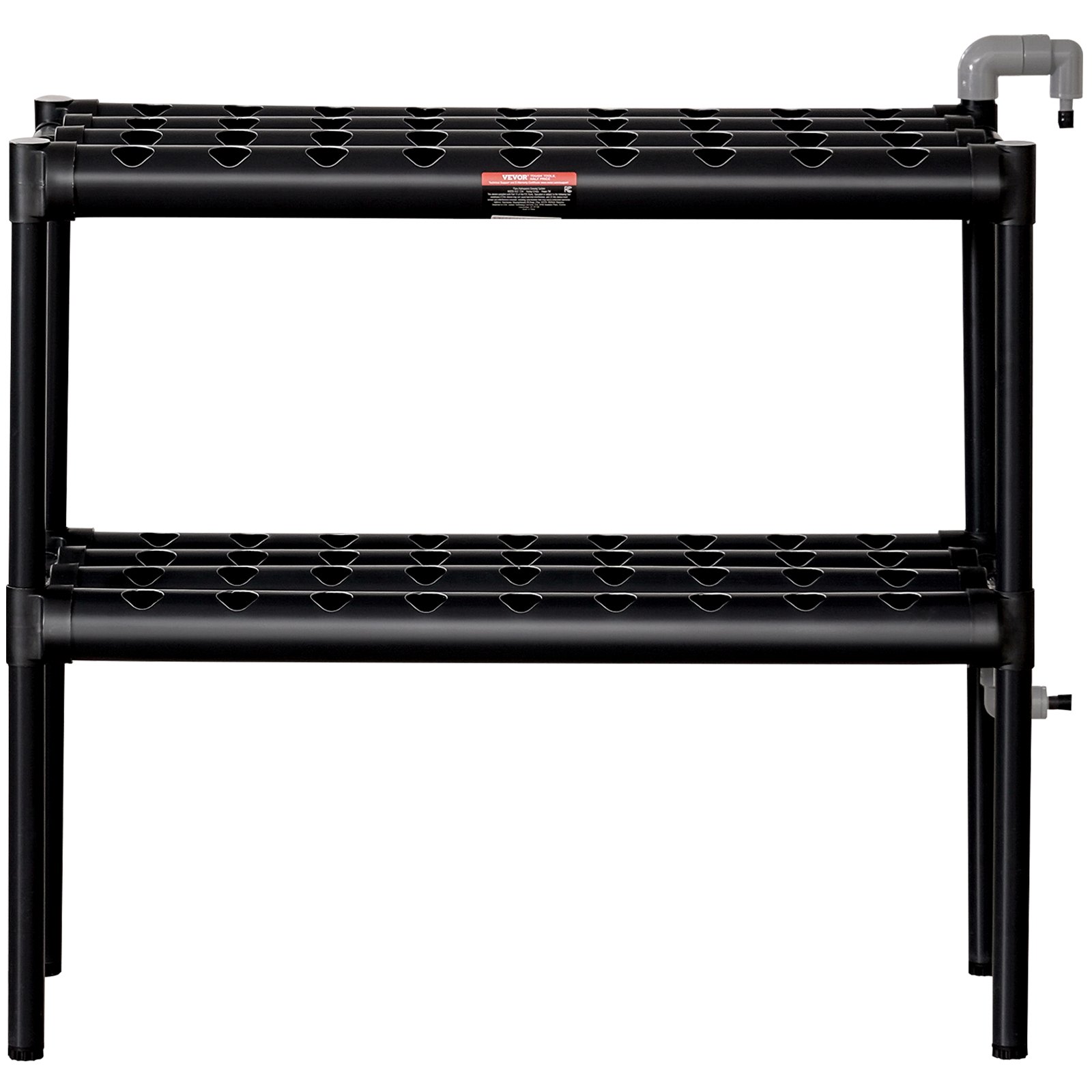 VEVOR Sistema di Coltivazione Idroponica, 72 Luoghi 2 Strati, Tubi in PVC Grigio Scuro Kit di Coltivazione Idroponica con Pompa dell'Acqua, Timer, Cestini e Spugne per Frutta, Verdura, Erbe