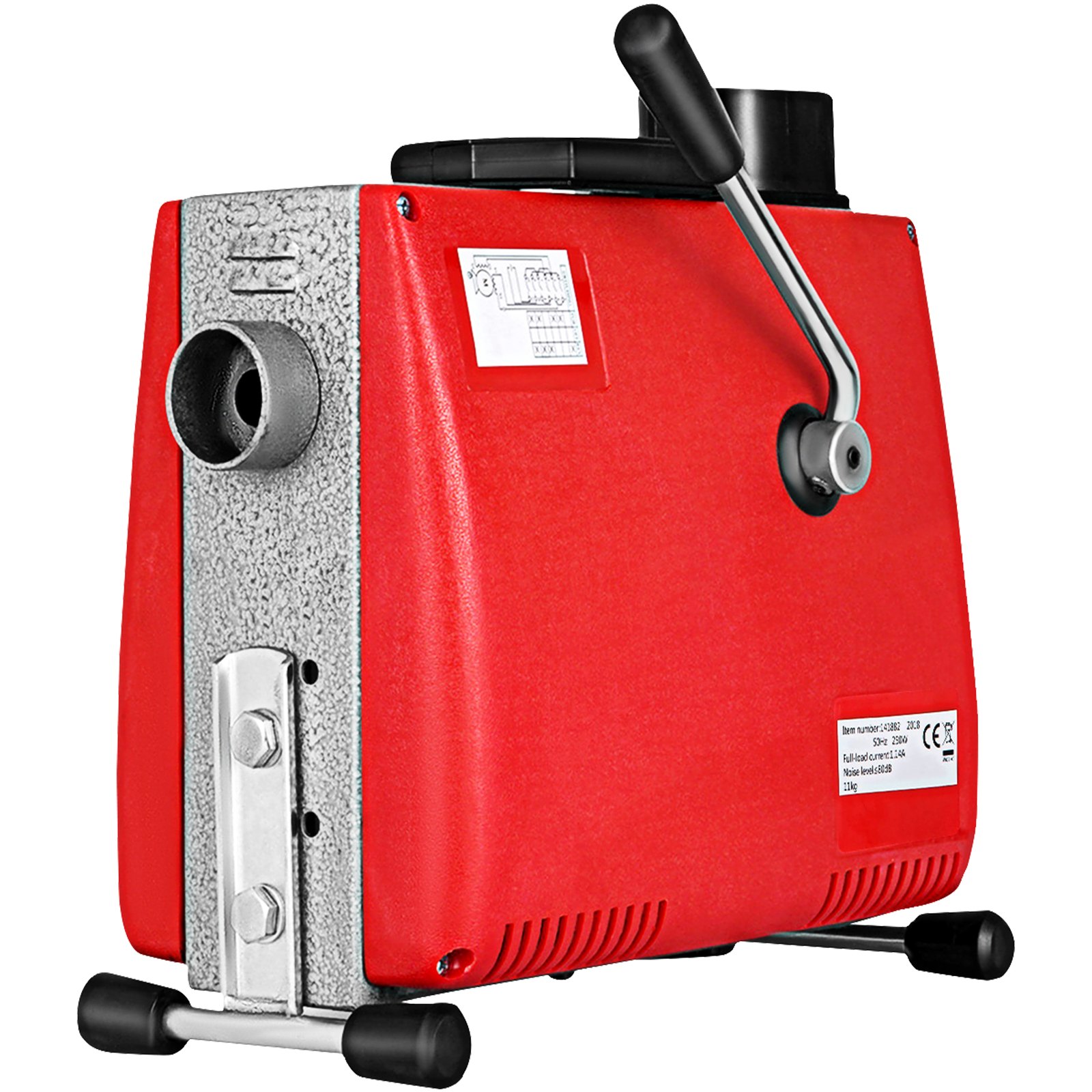 VEVOR Drain Cleaning Machine 250 W, High Pressure Cleaning Machine 400 rpm, Pipe and Pipeline Excavator, Mechanical Pipe Cleaning, Pipe Blockage Removal, Mechanical Drain Hose Cleaning