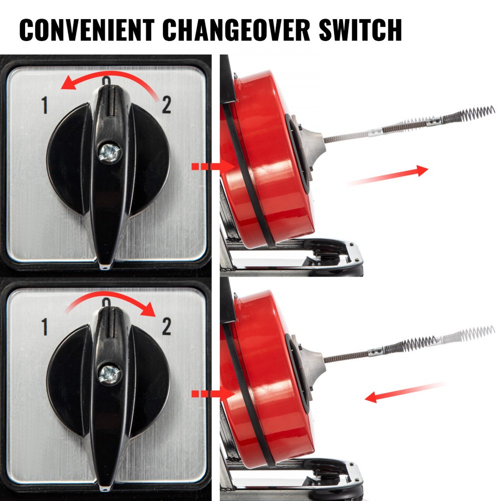 Vevor Macchina Per La Pulizia Dei Tubi Con Velocità Di 700 Rpm Cavi 15m X 13mm