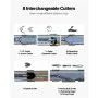 VEVOR Macchina per Pulizia Scarico 30 m x 12,7 mm, Trivella per Fognatura ad Alimentazione Automatica, con Ruote, Tamburo Regolabile, 8 Lame e Interruttore a Pedale per Tubi da 50 mm a 150 mm