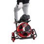 VEVOR Macchina per Pulizia Scarico 30 m x 12,7 mm, Trivella per Fognatura ad Alimentazione Automatica, con Ruote, Tamburo Regolabile, 8 Lame e Interruttore a Pedale per Tubi da 50 mm a 150 mm