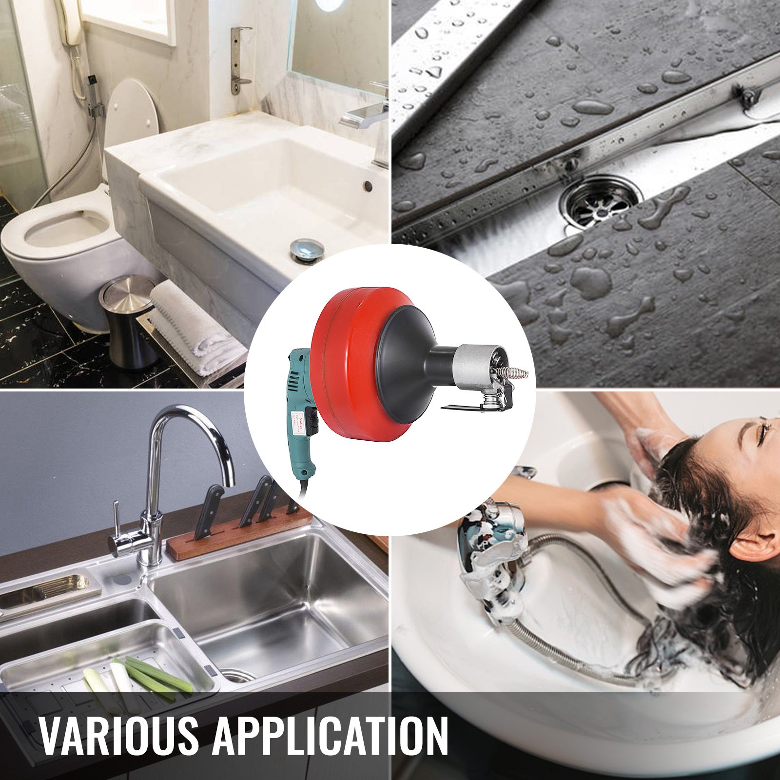 Molla Sturatubi/sturalavandini Da Tubazioni 8m X 8mm Spirale Metallico 700w