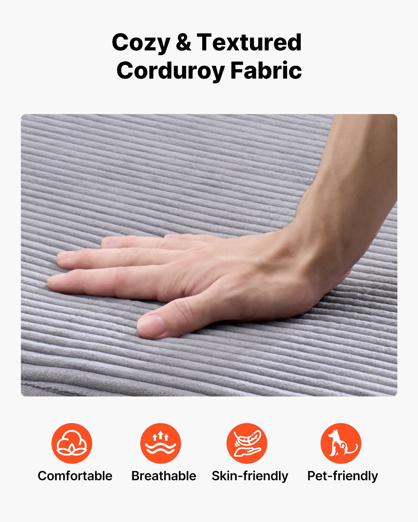 VEVOR Chaise Longue, Poltrona Ondulata per Stretching con Cuscini e Braccioli, Sedia da Lettura con Seduta Profonda e Pouf per Soggiorno Camera da Letto, Poltrona in Spugna da 1115 mm