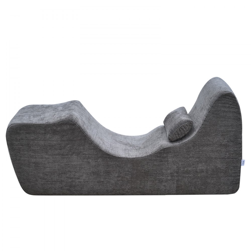 VEVOR Sedia da Yoga Chaise Longue, Sedia Ergonomica Chaise Longue, da Interno in Schiuma Curva Senza Ossa per Massaggi, Stretching, Rilassamento, Esercizio, Utilizzabile in Soggiorno, Grigio