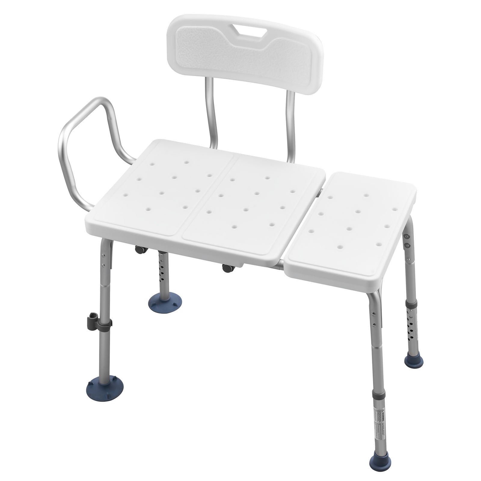 VEVOR Panca da Vasca da Bagno Carico max 180 kg, Sedia per Trasferimento Vasca da Bagno con Braccioli Schienale, Sedile da Doccia Altezza Regolabile per Anziani Pazienti Mobilità Ausiliare Box Doccia