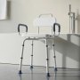 VEVOR Swivel Shower Chair with Arms and Back, 180 kg Load Heavy Duty Bench Seat for Inside Shower Stall and Bathtub, Height Adjustable Bathroom Bath Tub Seat for Adults, Seniors, Elderly and Disabled