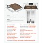 VEVOR Tettoia per Ingresso Porta 96,5 x 101,7 cm Pensilina per Portici Finestre Balcone Terrazza Giardino Cortile, Tettoia Protezione da Pioggia Neve Sole con Canale di Drenaggio Supporto ABS Marrone