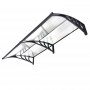 VEVOR Tettoia per Ingresso Porta 96,5 x 198,7 cm Pensilina Trasparente per Portici Finestre Balcone Terrazza Giardino, Tettoia Protezione da Pioggia Neve Sole Supporto in ABS con Canale di Drenaggio