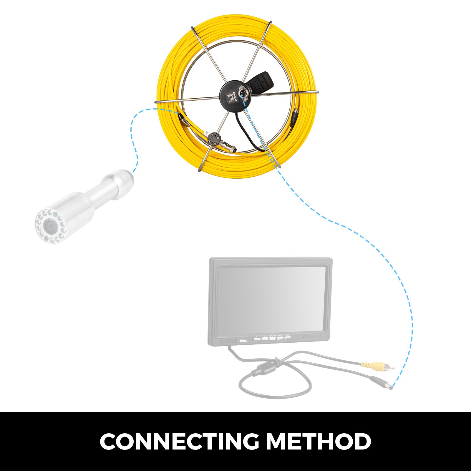 Telecamera Endoscopica Tubo Flessibile 50m φ4.8mm Impermeabile Ispezione