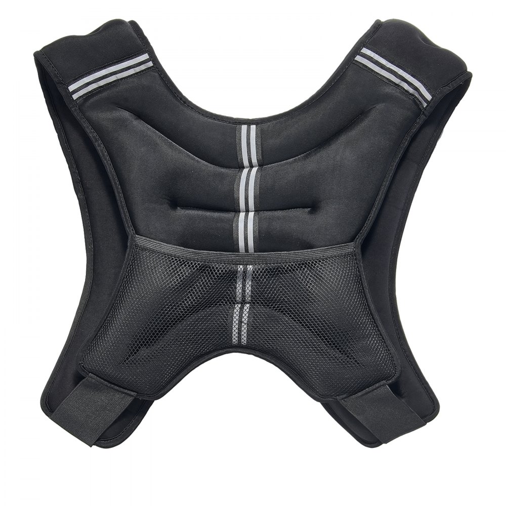 VEVOR Weight Vest 13.8 kg with reflective stripe, adjustable buckle, bodyweight vest for men and women, training device for strength training, running, jogging, fitness, and weight loss