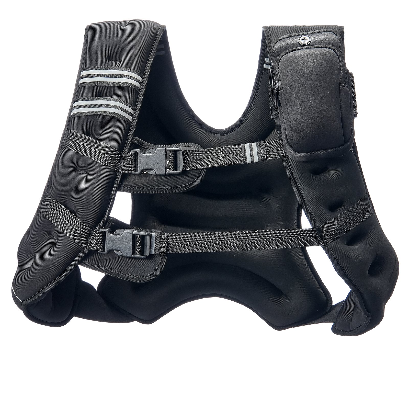 VEVOR Weight Vest 13.8 kg with reflective stripe, adjustable buckle, bodyweight vest for men and women, training device for strength training, running, jogging, fitness, and weight loss