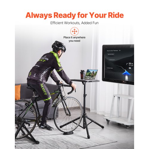 KONG MING CAR Scrivania regolabile in altezza per bici da indoor & tapis roulant pieghevole, ripiano 50 cm, portata max. 20,0 kg, slot per tablet/telefono e portabicchieri KONG MING CAR Scrivania regolabile in altezza per bici da indoor & tapis roulant pieghevole, ripiano 50 cm, portata max. 20,0 kg, slot per tablet/telefono e portabicchieri