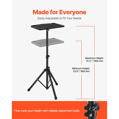 Scrivania Portatile Per Cyclette E Walking Pad – Altezza Regolabile 90-118 Cm, Con Ruote E Piano 70x40 Cm