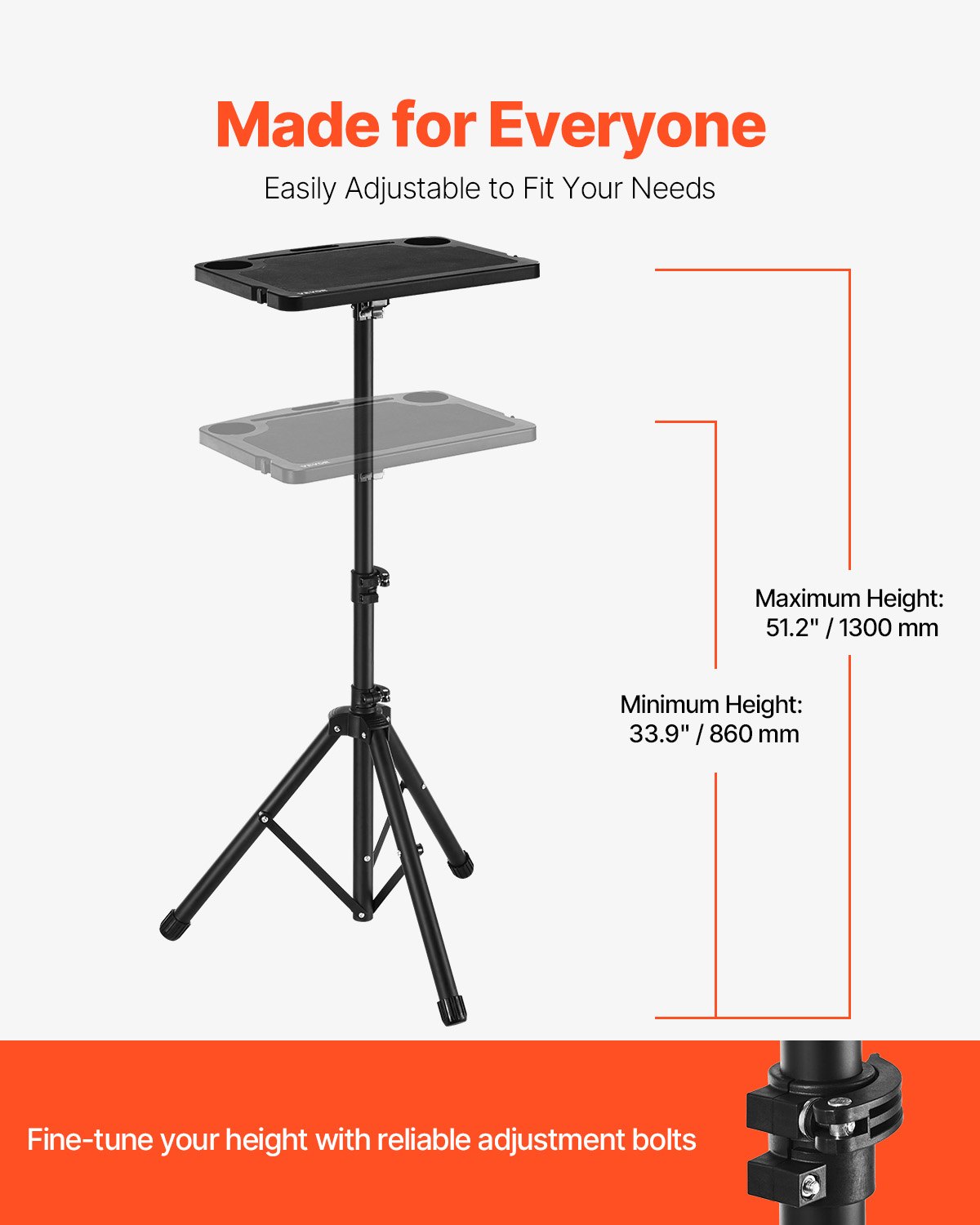 VEVOR Scrivania da Ciclismo Senza Ruote, Scrivania da Bici Pieghevole Stazione Regolabile con Supporto Triangolare Stabile, Scrivania da Fitness Multi-Slot Antiscivolo con Manubrio da Casa Ufficio