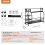 VEVOR Golf Bag Storage Rack, Fits 3 Golf Bags & Other Sports Equipment, Garage Organizer, Outdoor Sports Equipment and Toy Storage Rack with Baskets & Hooks, Steel, Black