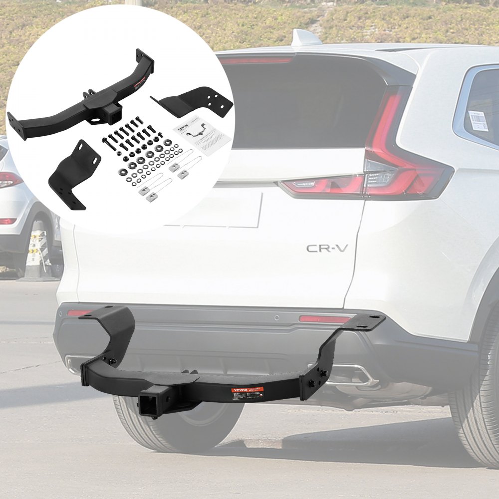 VEVOR Gancio di Rimorchio, Ricevitore da 2 Pollici, Telaio in Tubo d'Acciaio Q455B, Compatibile CR-V, 6000 lbs, Gancio Multi-Fit per Ricevere Supporto a Sfera, Portapacchi, Gancio di Traino, Nero