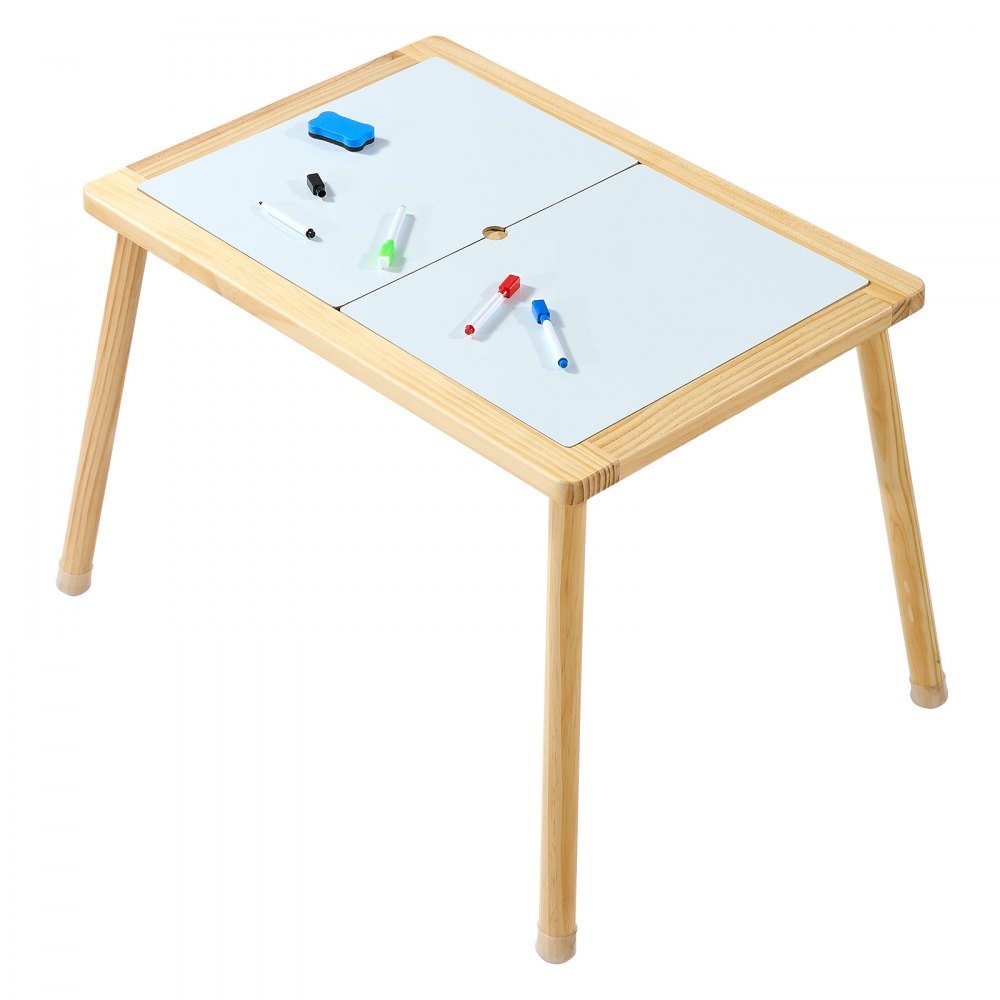 VEVOR Tavolo Sensoriale per Bambini Piccoli, Tavolino Multiattività da Gioco in Legno con Piano Reversibile Doppio Lato Contenitori Portaoggetti e Piedini Antiscivolo, per Sabbia Acqua Disegno Studio