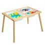 VEVOR Sensory Table for Toddlers, Wooden Kids Activity Table with Reversible Double-Sided Board, Storage Bins, and Non-Slip Feet, for Boys and Girls Playing Sand and Water, Drawing, Studying, Dining