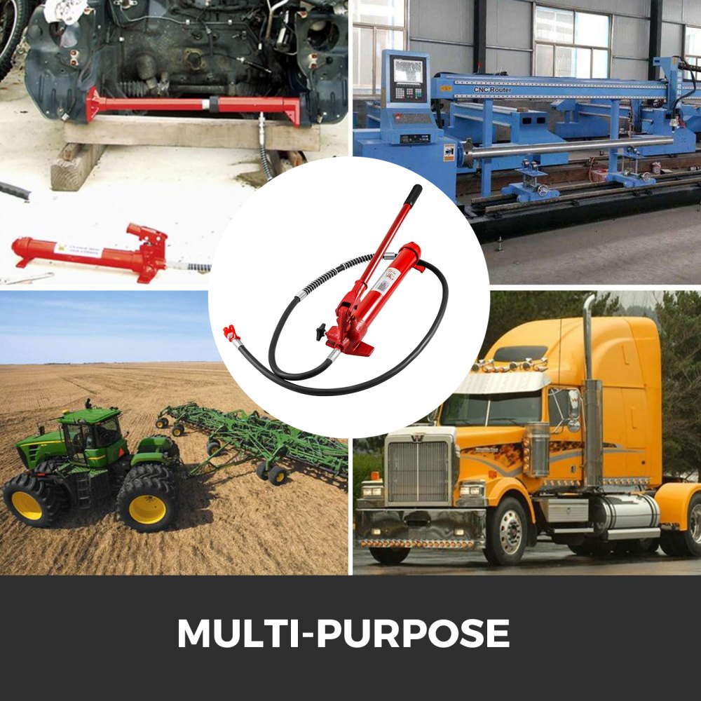 VEVOR Kit di Attrezzi per la Riparazione di Gatti Idraulici  1,4M Porta Power Set Auto Tool 12 Ton Perfetto per la Riparazione del Corpo, la Riparazione del Telaio e la Costruzione