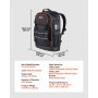 VEVOR Zaino Portautensili, Organizzatore per Attrezzi Pesanti, Zaino da Lavoro con Scomparto per Laptop e Base Sagomata, Borsa da Cantiere per Elettricisti, Riparatori e Tecnici HVAC, 65 Tasche