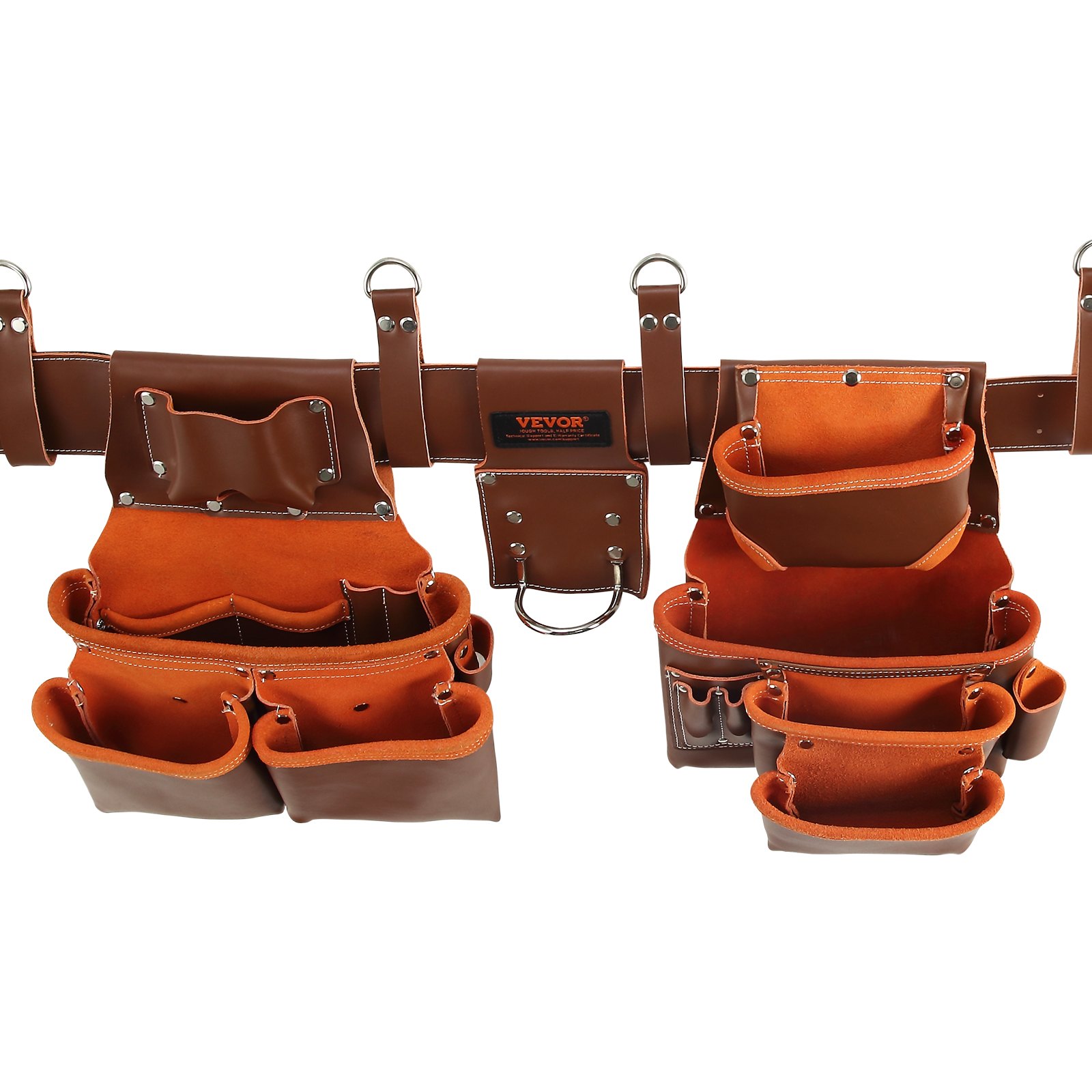 VEVOR Cintura Porta Utensili Attrezzi da Lavoro Girovita tra 736,6-1371,6 mm Regolabile, Marsupio Borsa Porta Attrezzi da Lavoro con 19 Tasche Materiale in Pelle per Elettricista Carpentiere Tecnico