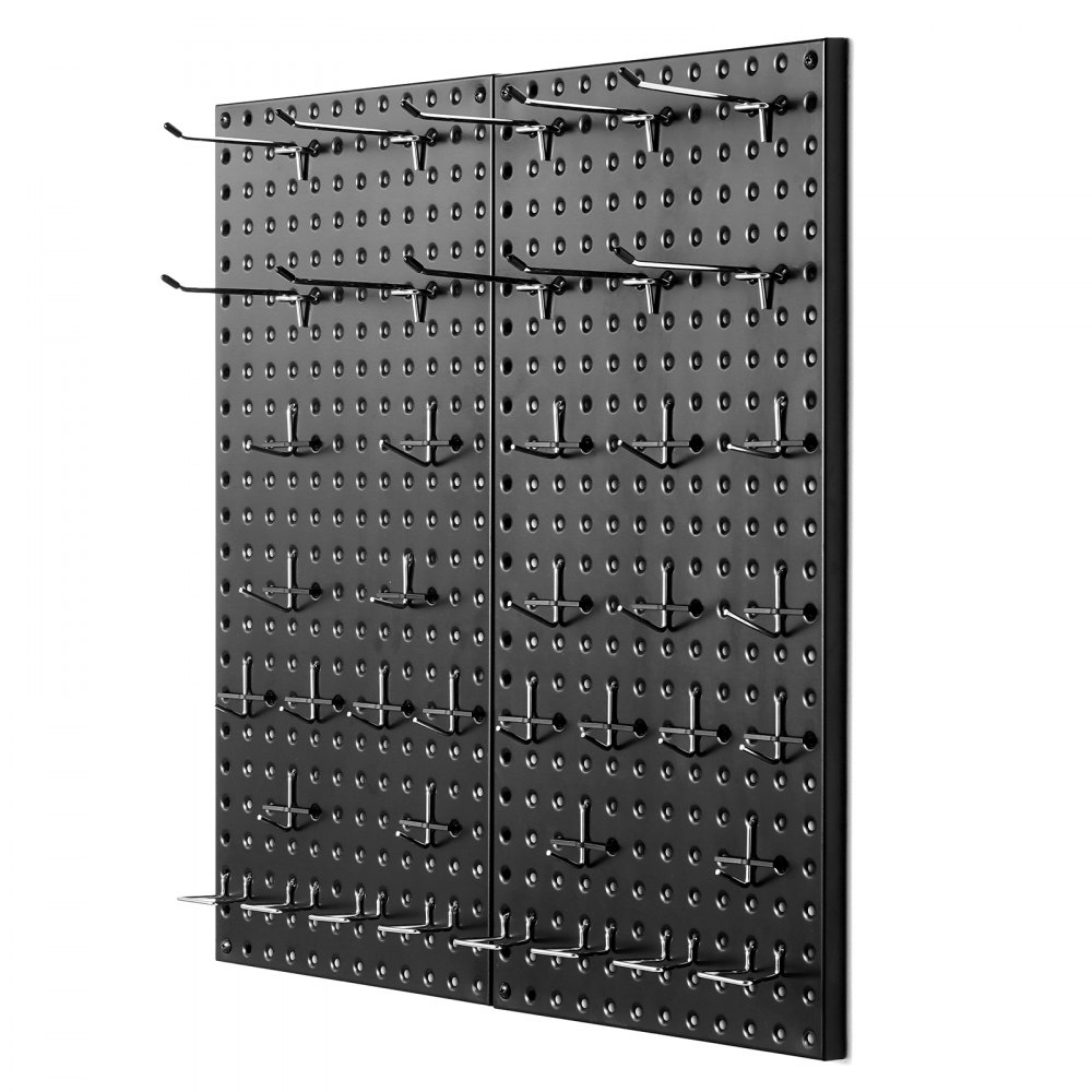 VEVOR Pannello Forato da Muro 609,6x304,8 mm Organizzatore per Garage in Metallo da Parete con 2 Pannelli Forati, Kit per Organizzazione Attrezzi per Ufficio Accessori Inclusi Ganci Portaoggetti