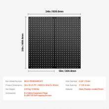 VEVOR Pannello Portautensili Forato per Attrezzi da Muro 609,6x304,8 mm 2 Pz