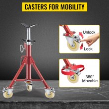 VEVOR Cavalletto per Tubi, 400kg Supporto Basamento di Treppiedi, Altezza 71 - 131 cm Supporto Professionale Treppiede, Cavalletto per Tubi con Supporto a V per Tubi 0,32 - 30,48 cm, Cavalletto Tubi