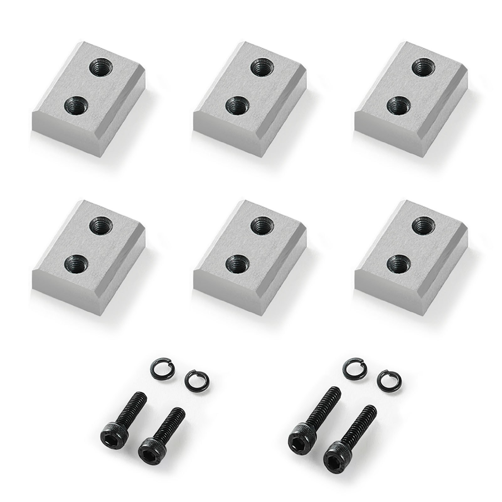 VEVOR Lame per Cesoie per Barre d'Armatura, 6 Pezzi di Ricambio per Cesoie Elettriche da 16 mm N. 5, a Doppia Faccia, Acciaio ad Alta durezza CR12MOV, con Viti e Rondella Elastica, Argento